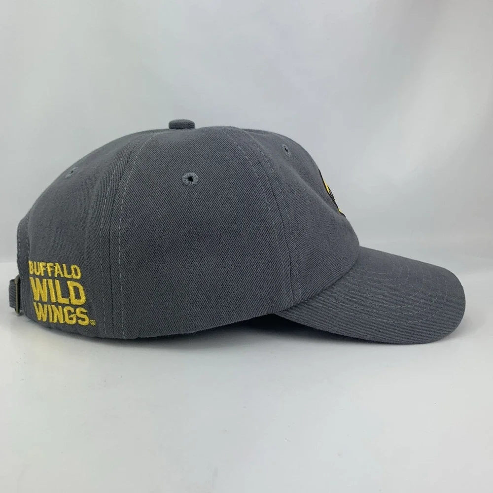 Buffalo Wild Wings Hat Gray Promo Employee Adjustable Strapback Baseball Cap